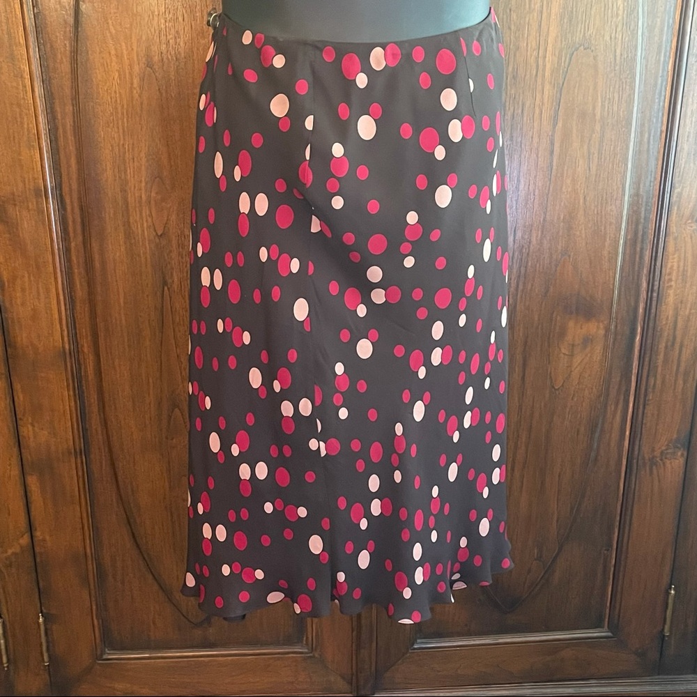 INC Woman- fun polka dot print on silk skirt